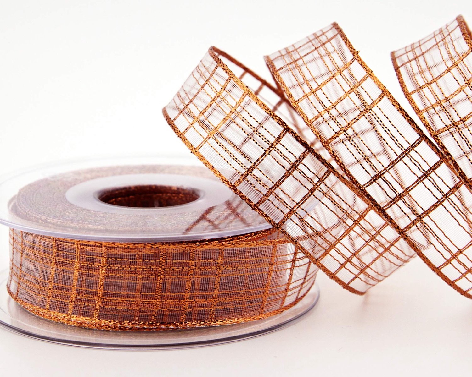 Decoratief lint - Geruit metallic - 20 m x 25 mm