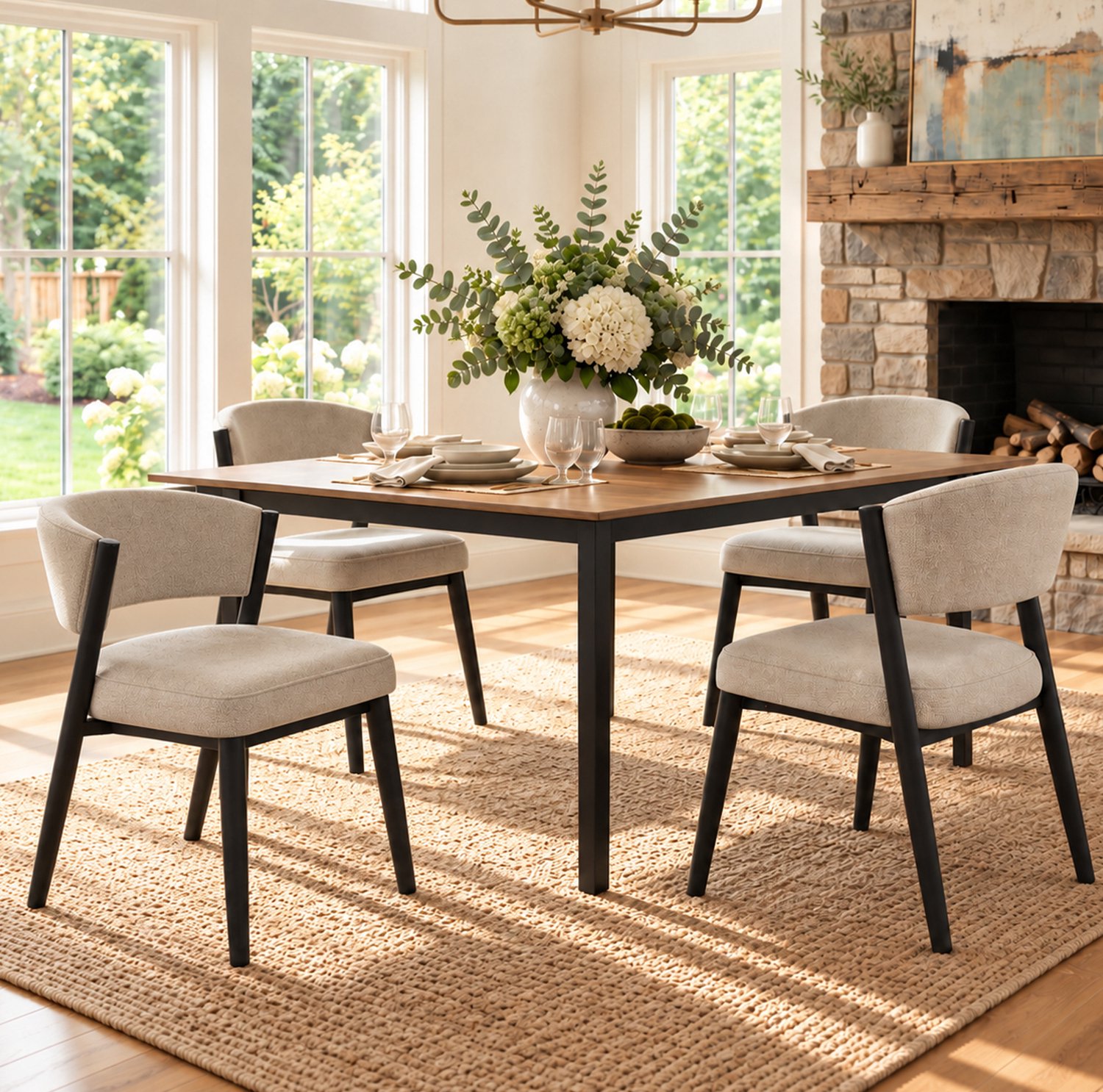 STILVORA Eetkamerstoelen 49 x 57,5 x 80 cm - Set Van 2 Met Zachte Zitting En Gebogen Rugleuning - Voor Eetkamer En Woonkamer - Chenille - Taupe