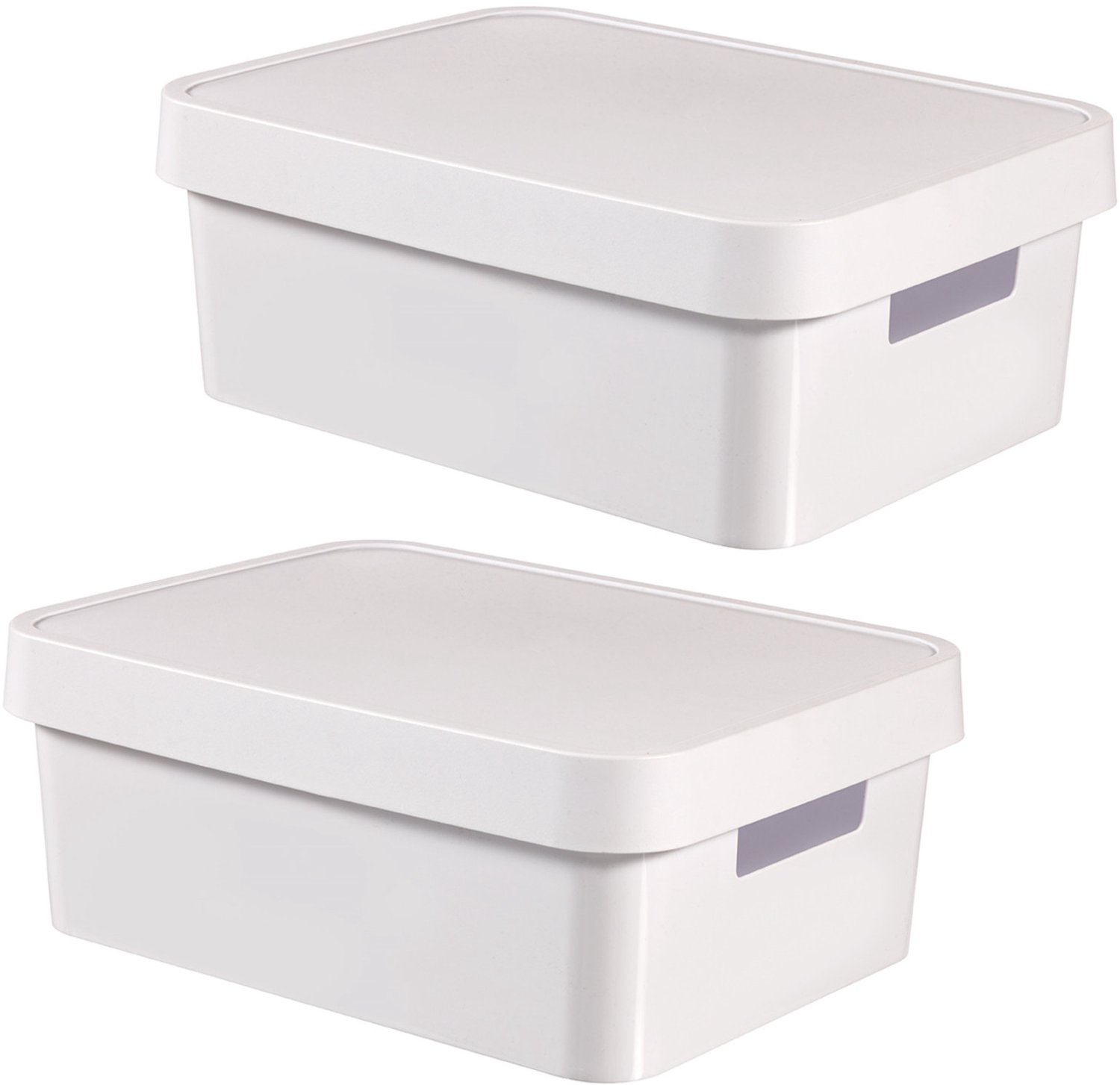 Curver Infinity - Opbergbox met deksel - Opberger - Kunststof - 11L - Wit - 2 stuks