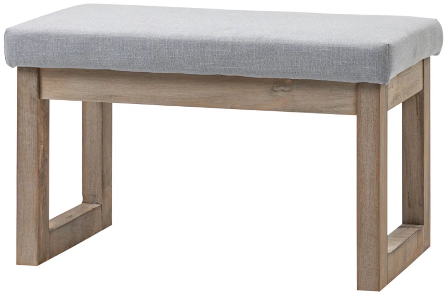 ZYLARO Voetenbank - Scandi design - 68 x 38 x 42 cm - Grijs en naturel grijs+natuurlijk