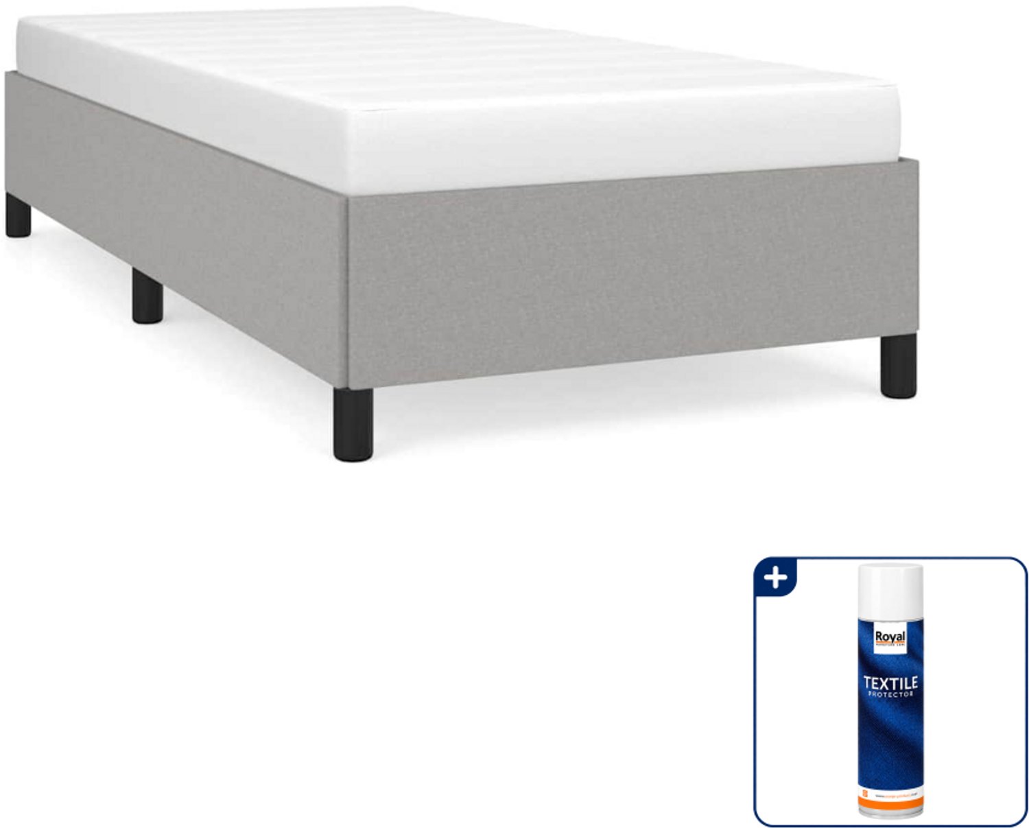 vidaXL bedframe - 90 x 190 cm - stof - lichtgrijs - Inclusief textielbeschermer 500 ml