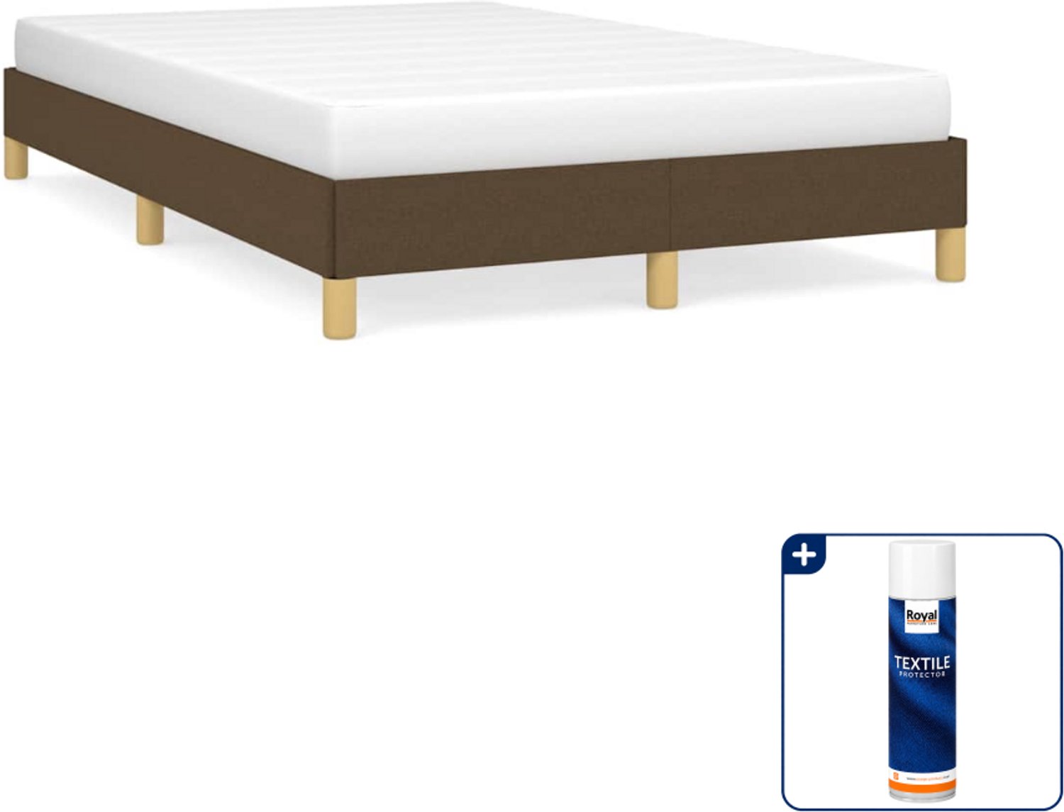 vidaXL bedframe - 120 x 200 cm - donkerbruin - Inclusief textielbeschermer 500 ml