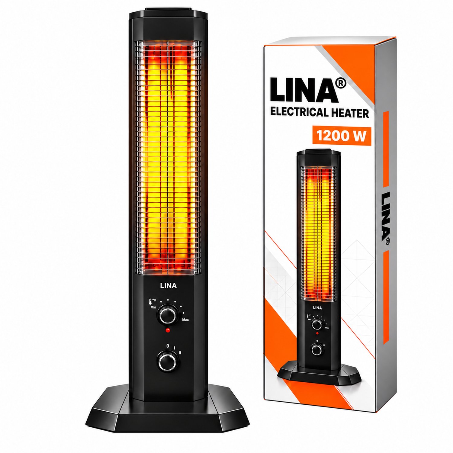 Bol.com Lina® Infrarood Verwarming 1200W – Energiezuinige Elektrische Kachel voor Binnen en Buiten – Terrasverwarmer aanbieding