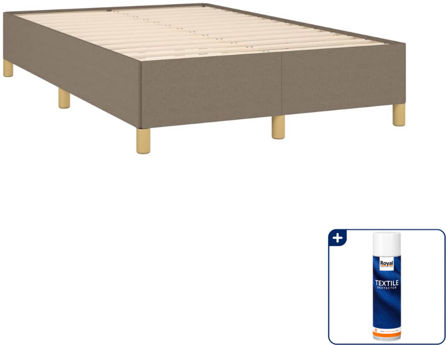 vidaXL bedframe 120 x 190 cm - stof - taupe - Inclusief textielbeschermer 500 ml