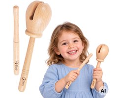 Classic World Edu houten muziekinstrument houtblok ritmisch 2 stuks. - UNI
