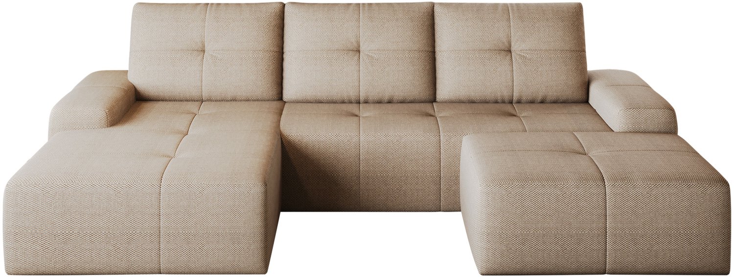 MODENUIT Hoekbank 262 x 172 x 82 cm - Met Voetenbank en Schuimvulling - Woonkamer - Stof - Khaki