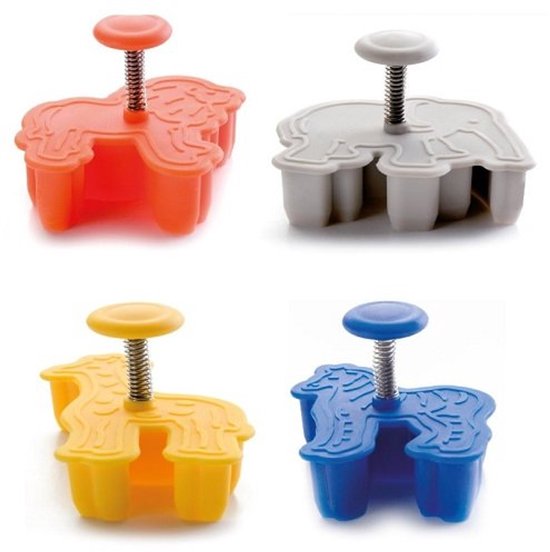 Pastasnijders - Set van 4 - Dierenthema - Kunststof — afbeelding 2