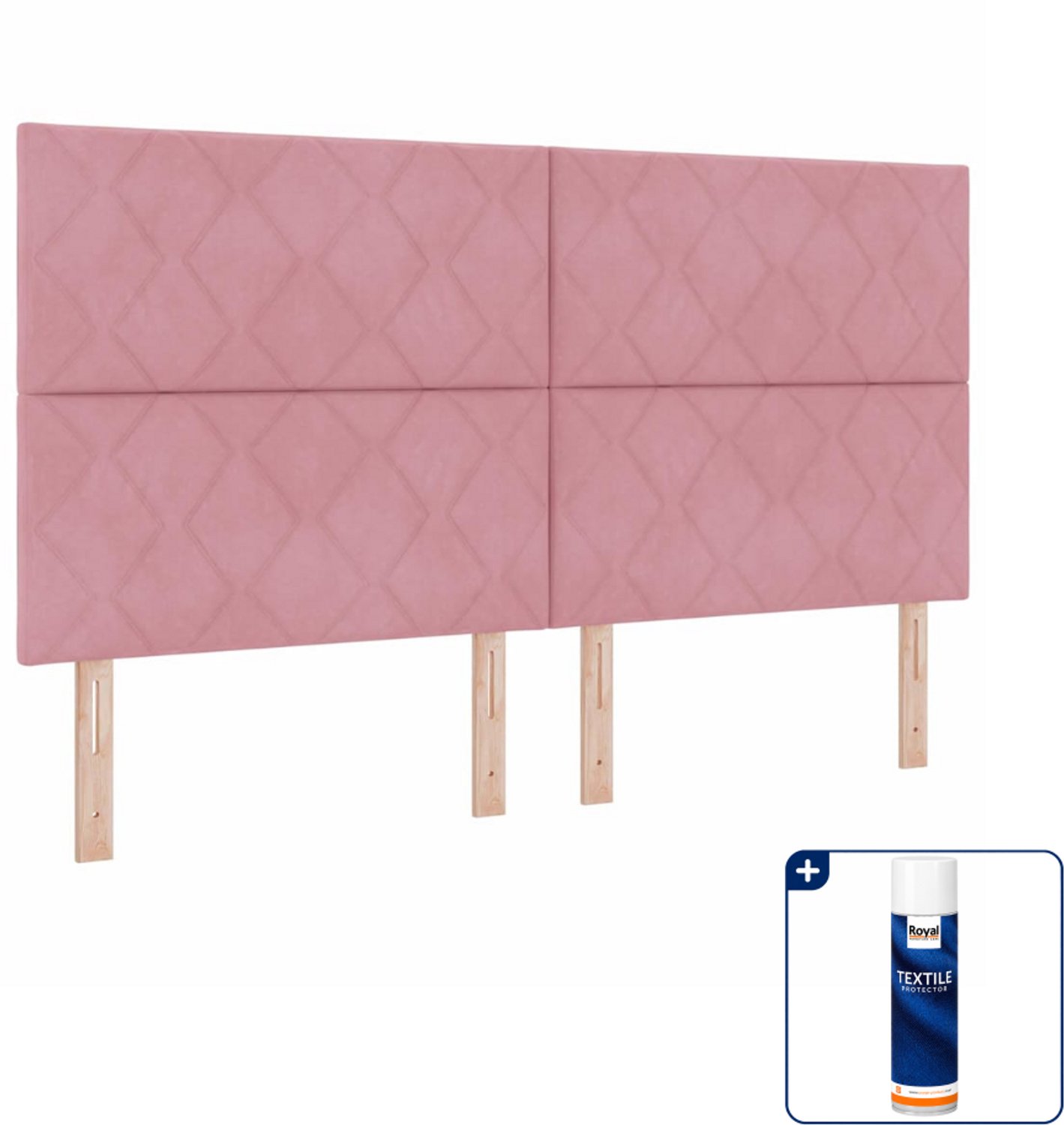 vidaXL LED boxspring Kingsize - 180 x 200 cm - roze - Inclusief textielbeschermer 500 ml