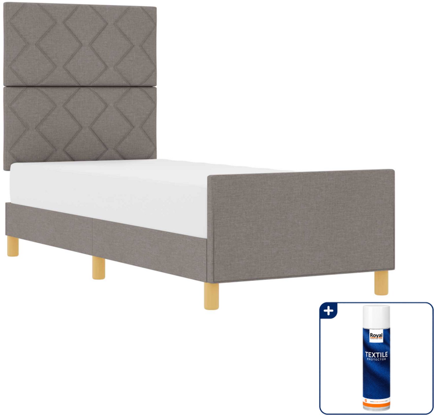 vidaXL bedframe - 80 x 200 cm - stof - taupe - Inclusief textielbeschermer 500 ml Zwart