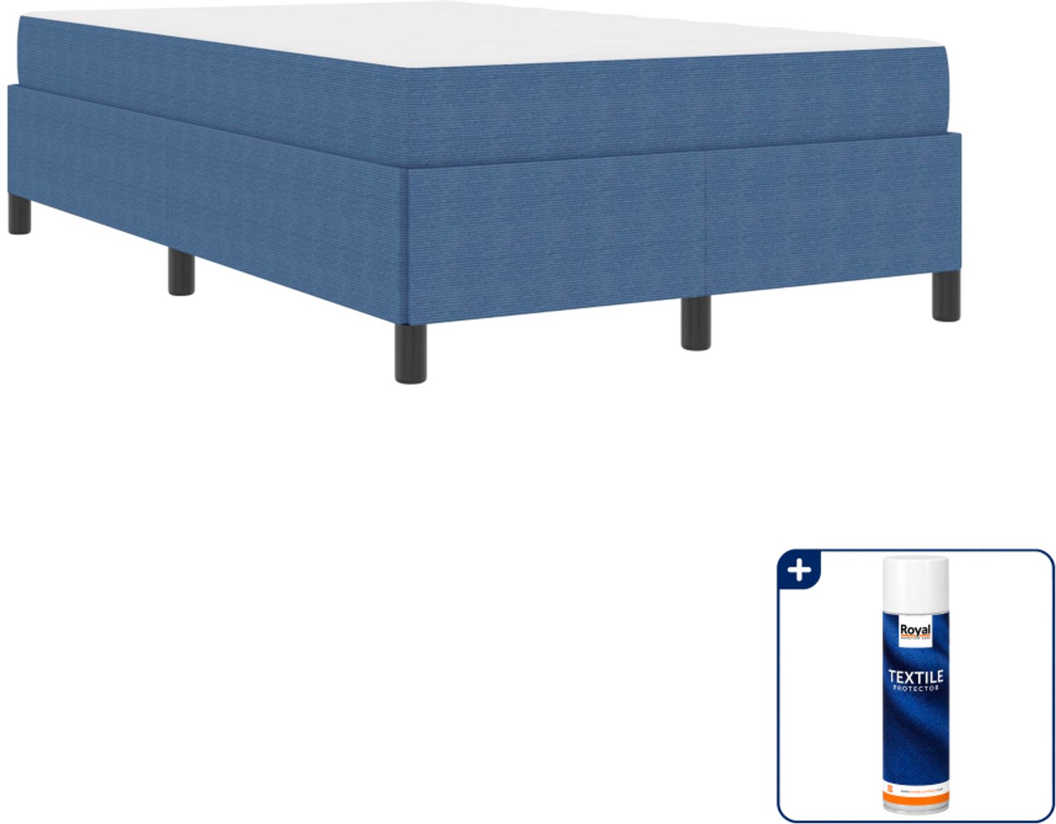 vidaXL Bedframe met matras - 120 x 200 cm - stof - blauw - Inclusief textielbeschermer 500 ml Grijs