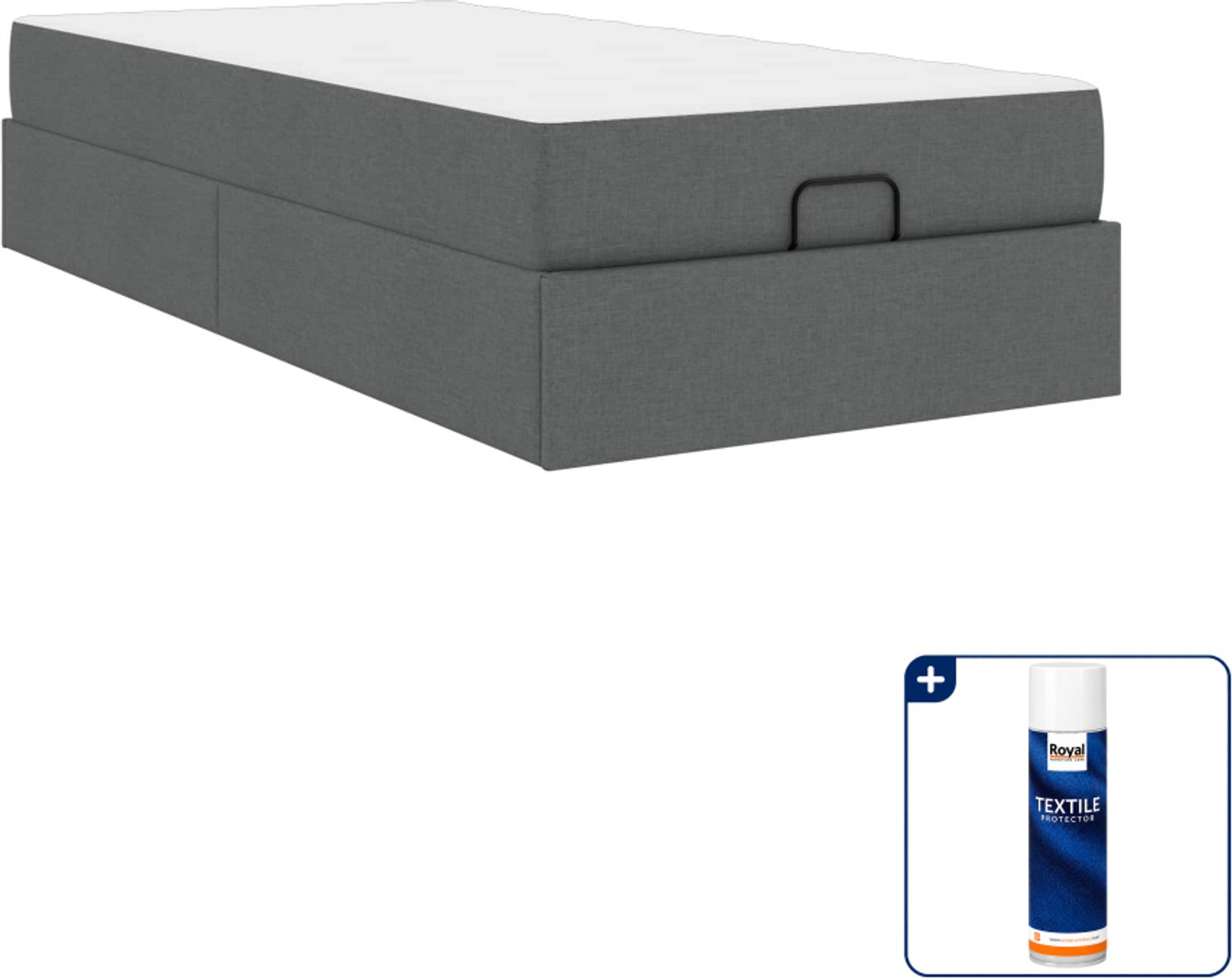 vidaXL bedframe met matras 2 st - 80 x 200 cm - stof - dim grijs - Inclusief textielbeschermer 500 ml