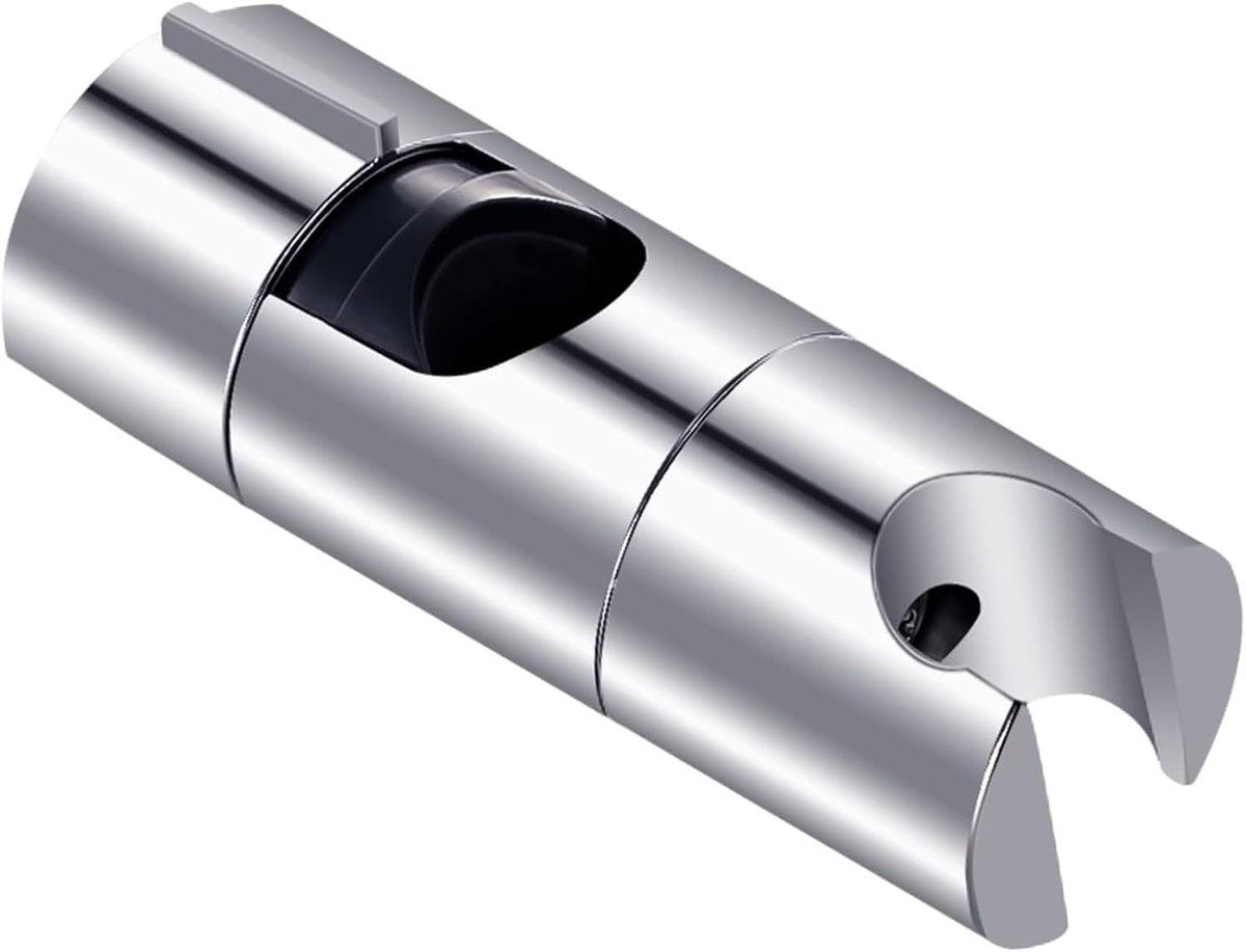 Verstelbare Douchehouder, Beugel, Badkamer Accessoires, Diameter 15-18 mm, Verchroomd + ABS-design Douchekophouder (Zilver)