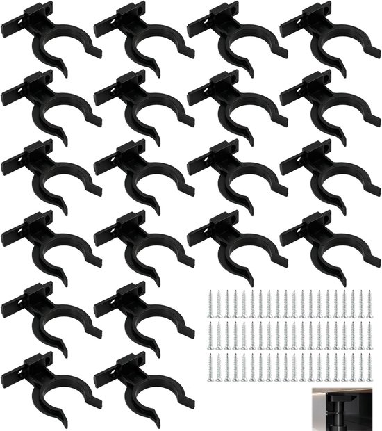 20 stuks bevestigingsclips voor keukenplinten, houders voor poten van 32 tot 42 mm, accessoires voor meubels met 60 schroeven voor montage van plinten — afbeelding 5