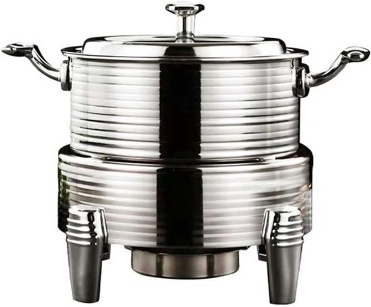 Buffet Warmhoudset - Catering Warmhoudpan - Feesten en Evenementen - Roestvrij Staal - 26 cm - Goud Zilver