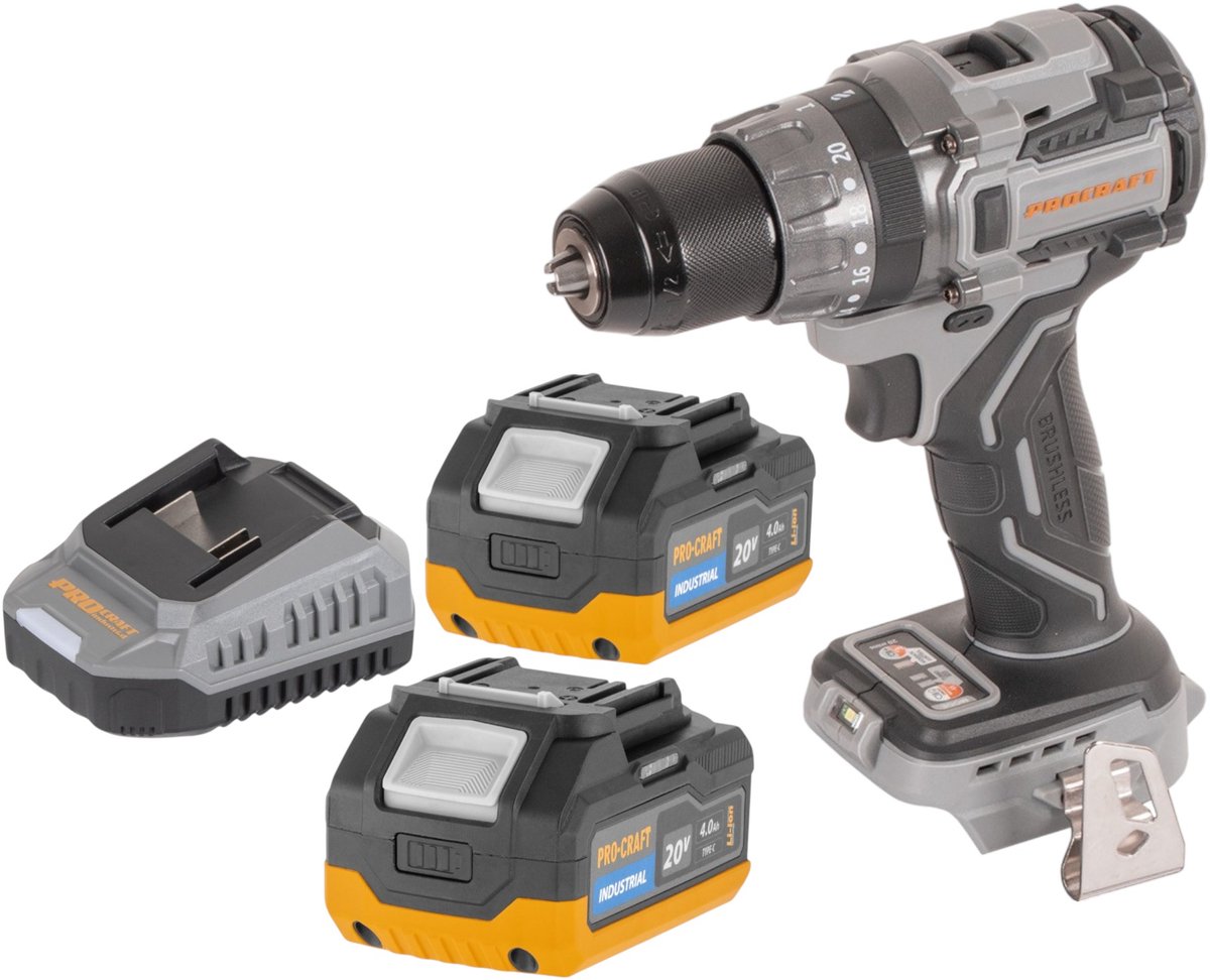Procraft Industrial CD20Abb accu-klopboormachine 20 V 85 Nm Solo - zonder accu, zonder oplader