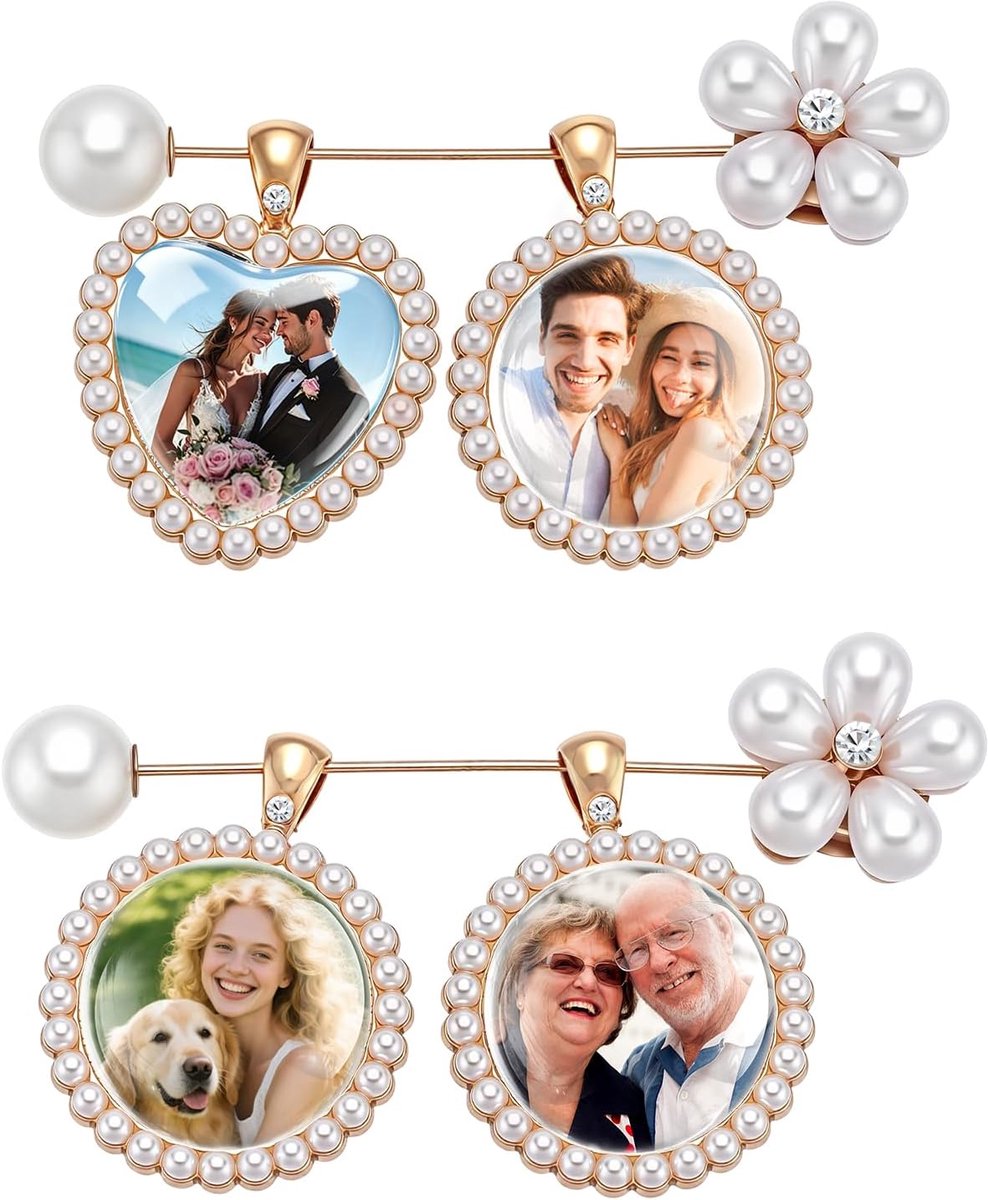 2 Stks Bruiloft Boeket Foto Charme, DIY Memorial Foto Pinnen
