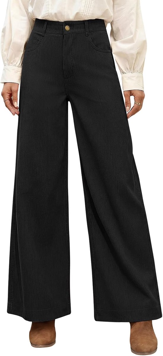 broek voor dames, wijde pijpen, elegante vrijetijdsbroek