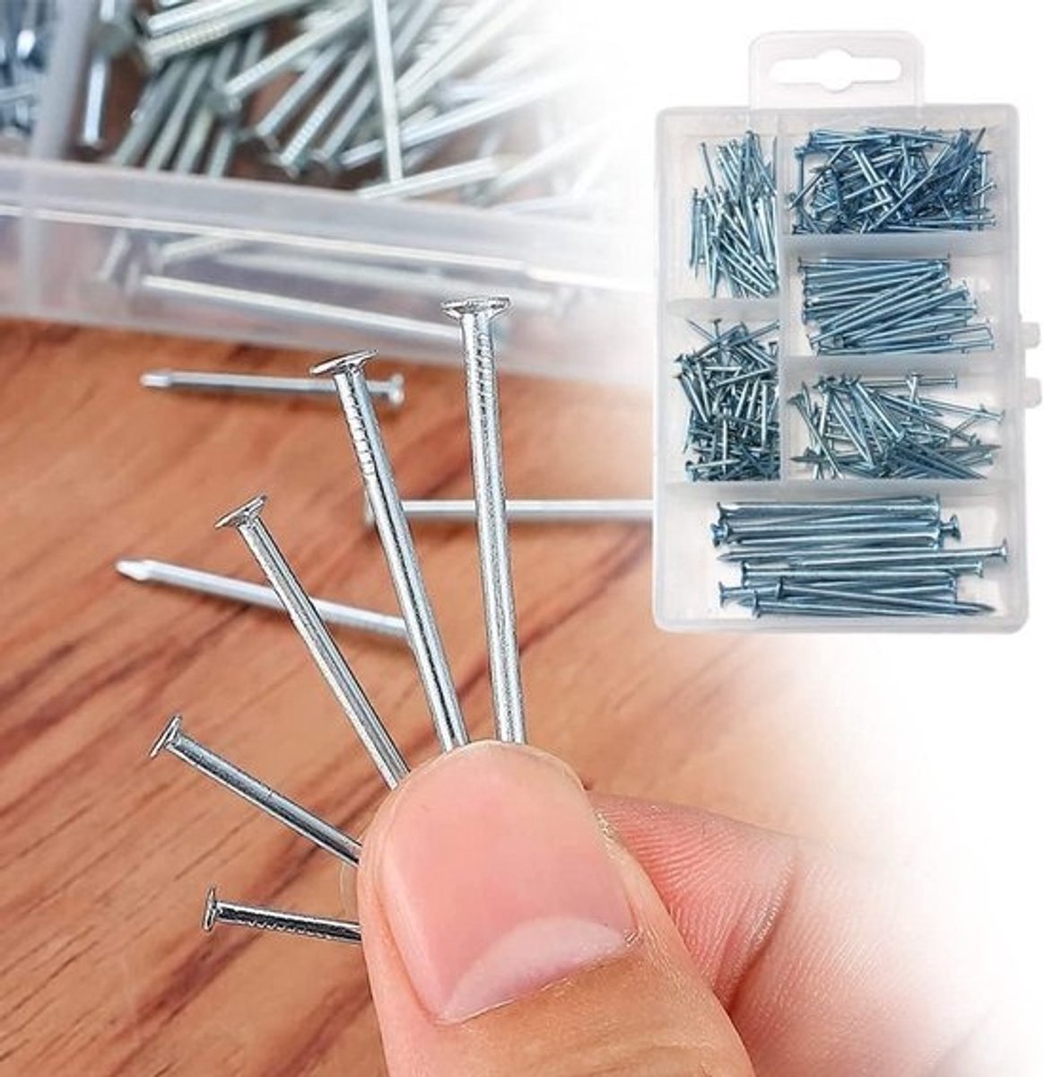 Diverse Platte Kop Nagels voor Houtbewerking en DIY Projecten - 250 Stuks