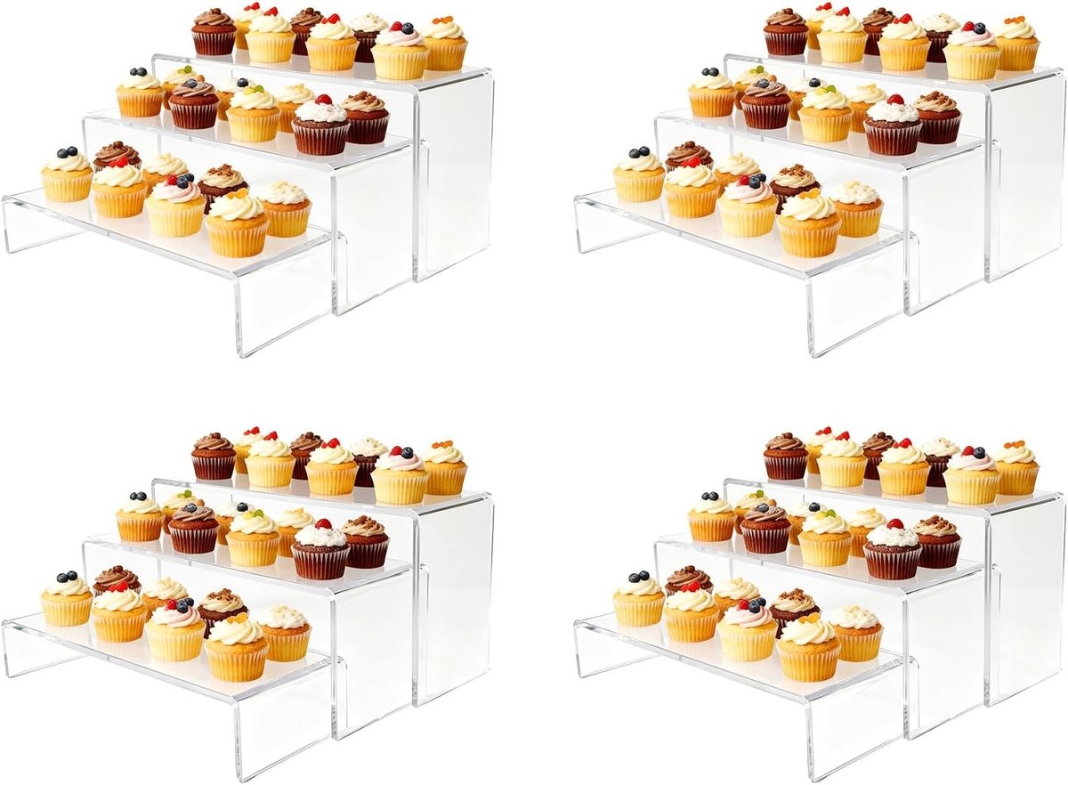Acryl Plank Risers voor een Strakke Presentatie - Set van 10 Stuks, Ideaal voor Woondecoratie en Etalages