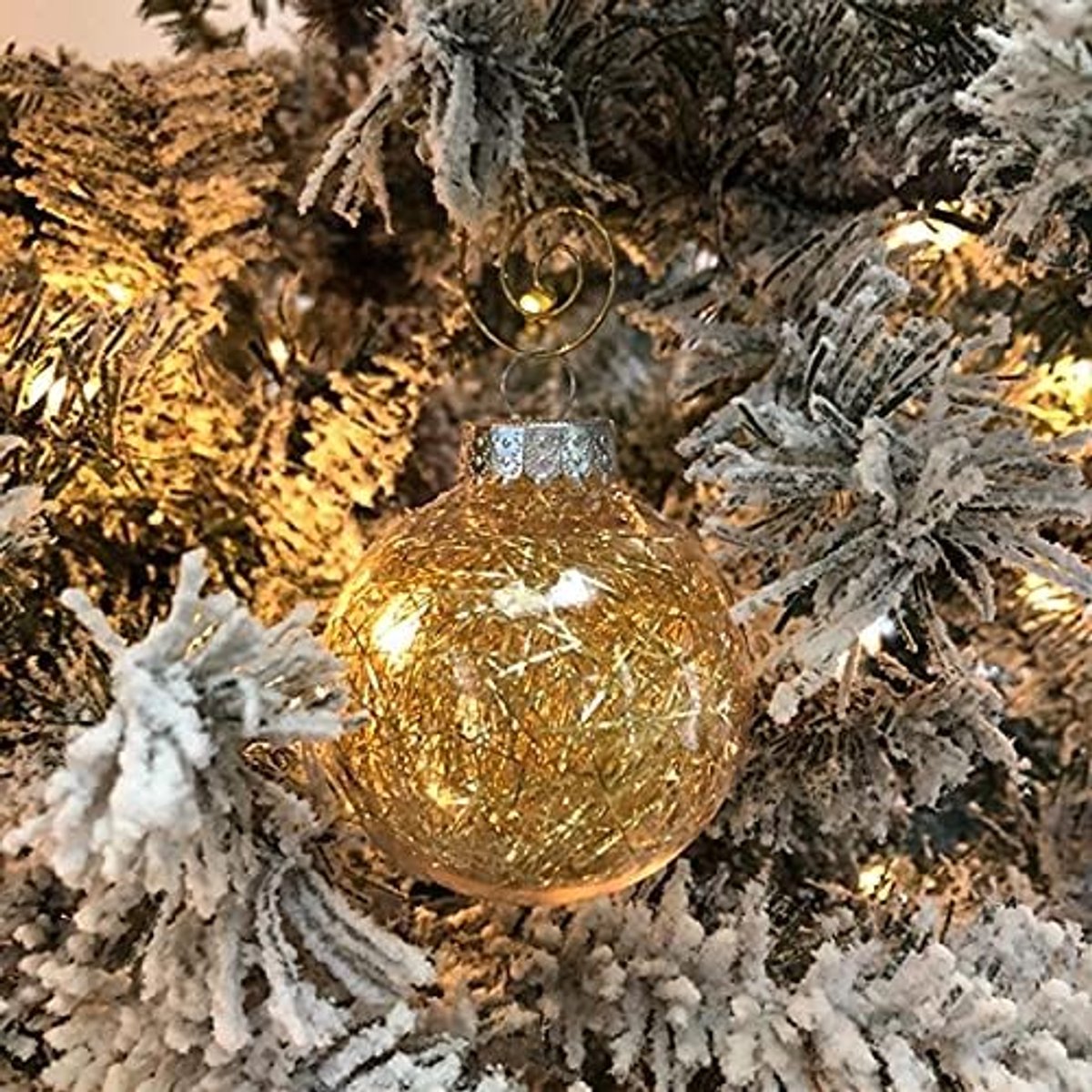 Kunstkerstboom 6 cm Rose Gold Christmas Tree Balls Plastic Clear Ball Ornament Decoratie for Xmas Tree Decor Navidad 2022 Nieuwjaar 24pack (Color : R09)