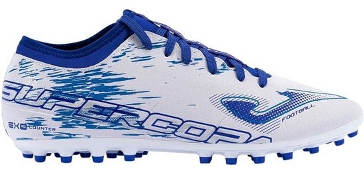 Heren Voetbalschoenen Kunstgras - Wit en Royal Blauw - Duurzaam en Comfortabel