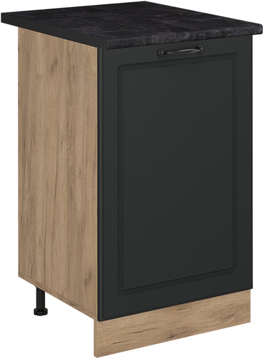 Vicco Keukenonderkast R-Line, Antraciet landelijk/Goudkleurig Eiken, 50 cm antraciet werkblad