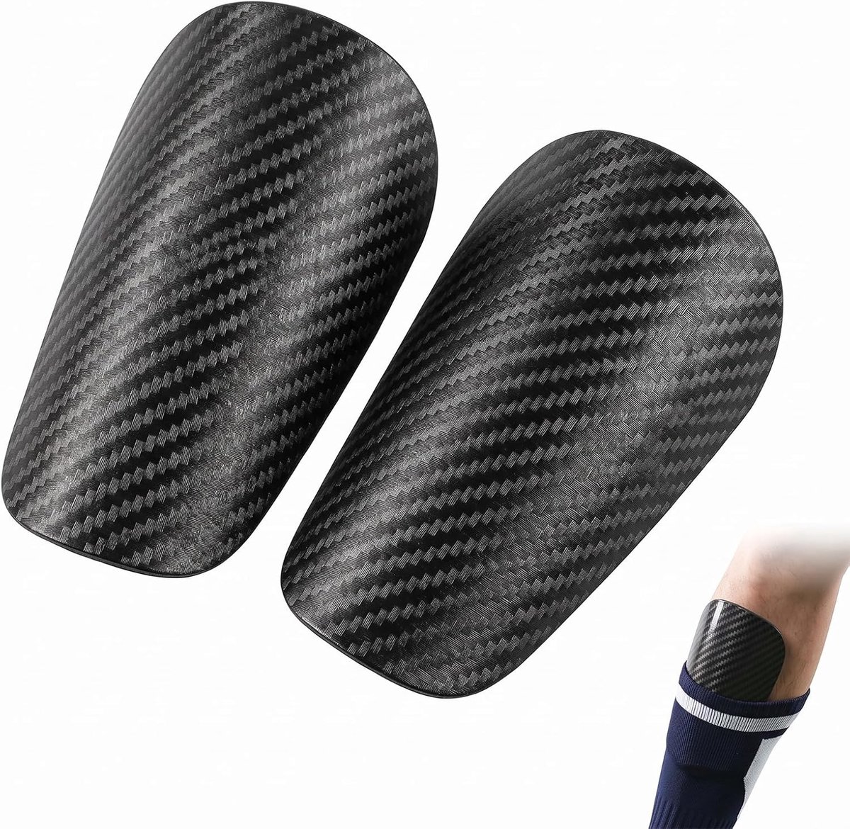 Scheenbeschermers voetbal, kleine scheenbeschermers voor heren en kinderen, 10 x 6 cm scheenpads, lichte beschermende uitrusting voor voetbaltraining en spel, zwart, S