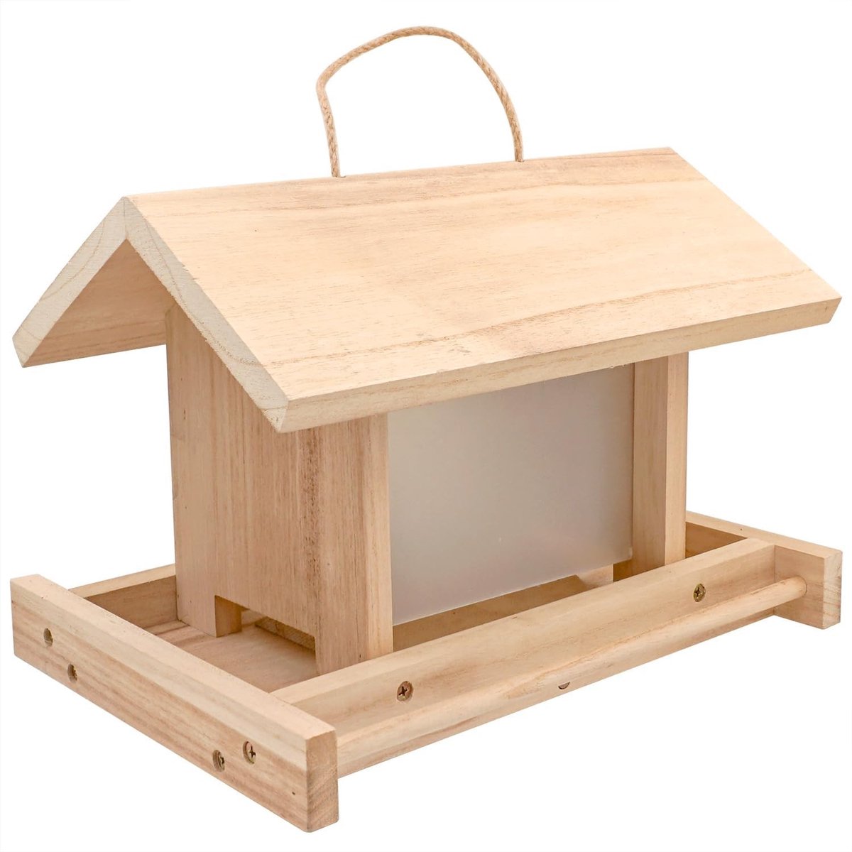 Grote Houten Vogelvoederhuis voor Buiten - Ideaal voor Tuin, Voeden van Wilde Vogels zoals Vinken en Roodborstjes