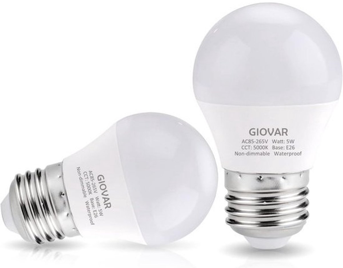 2-Pack LED Koelkastlampen E26 Fitting 40W Equivalent Daglicht Wit 5000K - Waterdicht