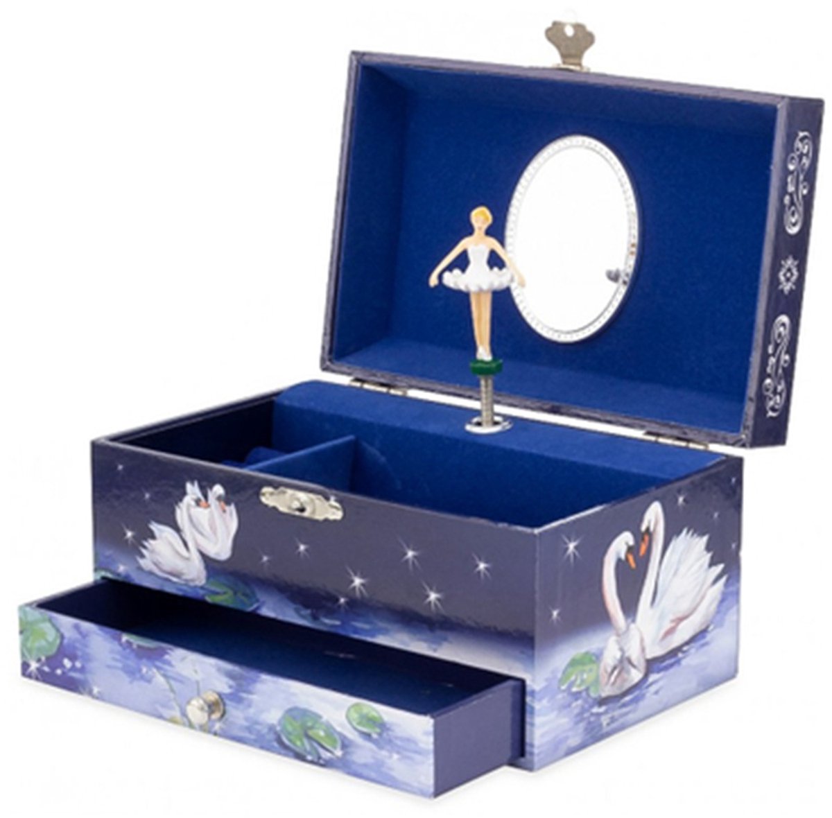 Muziek - Sieradenkistje - Bijoux box - Met blauwe ballerina - muziek Zwanenmeer