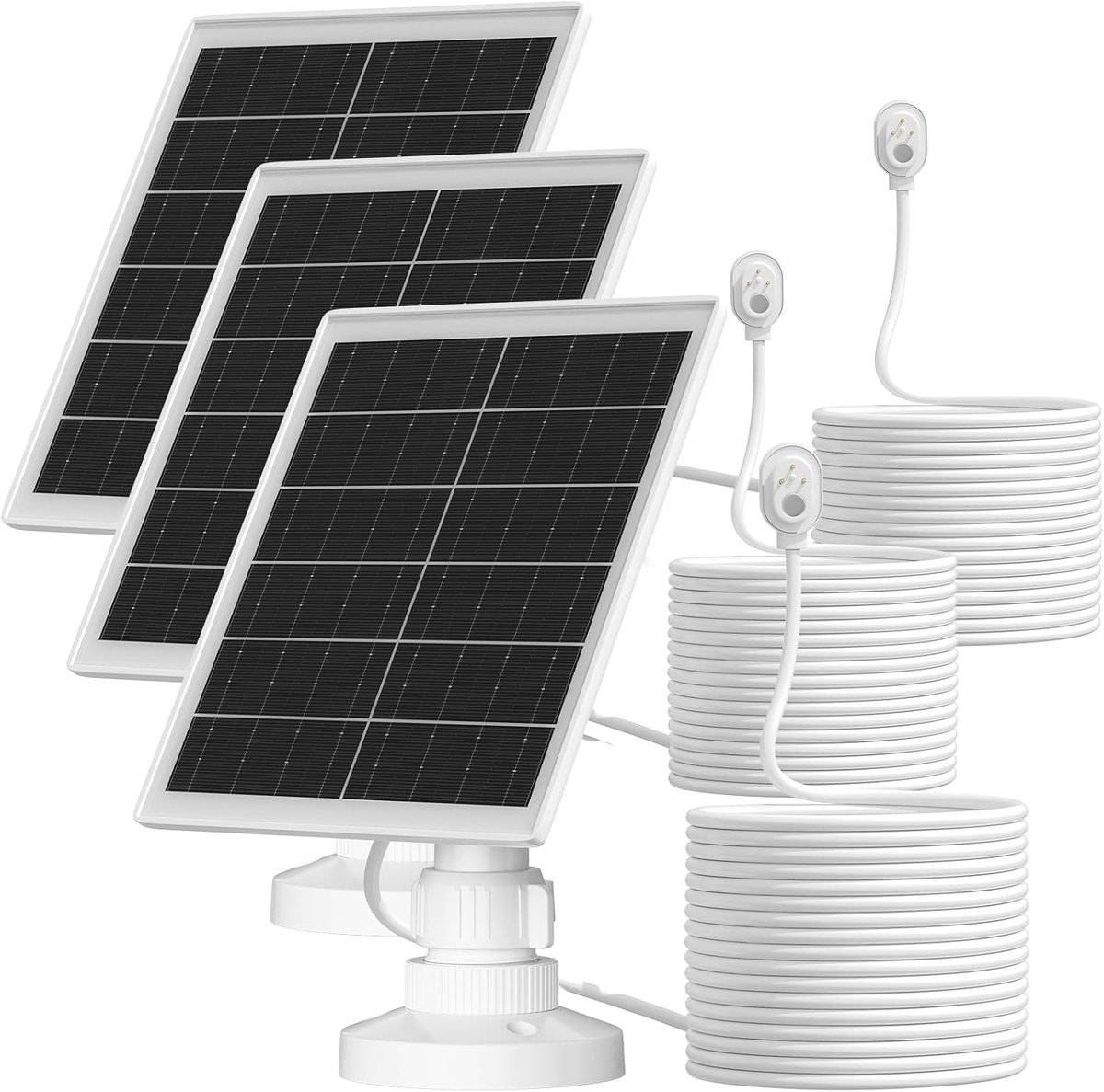 3-pack zonnepaneel compatibel met Arlo Pro 3/Arlo Pro 4/Arlo Ultra/Ultra 2/Arlo Pro 5S 2K/Go 2, met 3,5 m waterdichte magnetische voedingskabel, verstelbare montage (niet voor Arlo Essential