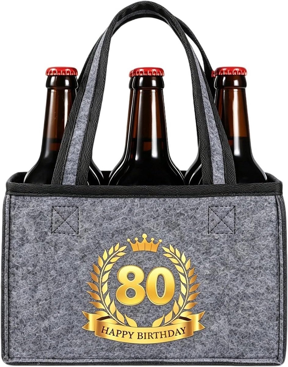 Cadeaus voor mannen, verjaardag, gepersonaliseerde cadeaus voor mannen, biercadeaus voor mannen, mannenhandtas, bier, grijs, 80. Geburtstag, Casual