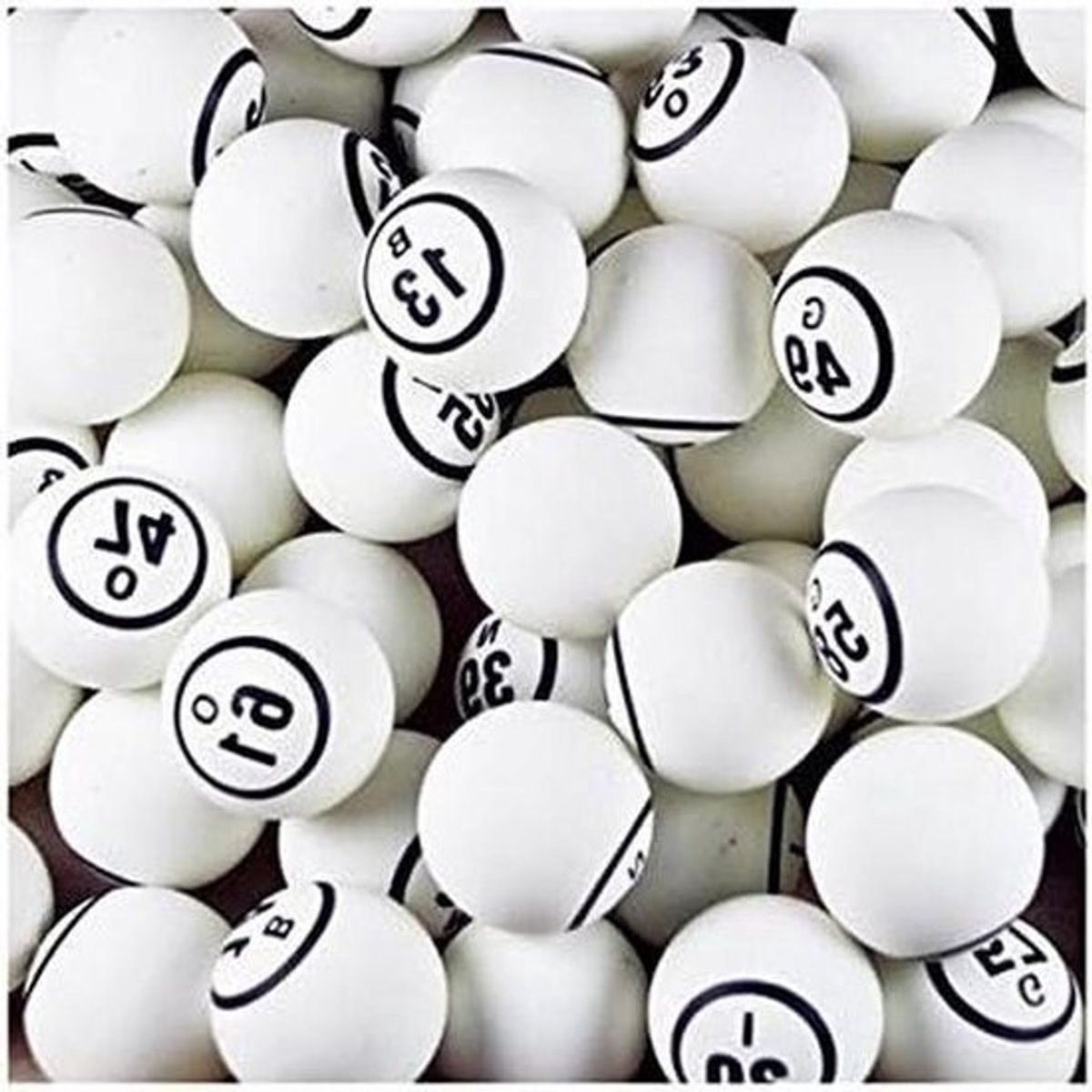 Bingo Ballen - Nummer Bal - Bingo Spelen - Enkel Nummer - 1.5 inch - Wit