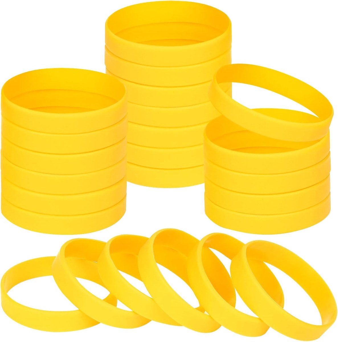 polsbandjes Blank Rubber Armbanden voor Volwassen Kid Tiener, 24 stks Sport Party Siliconen Elastische Polsband Armband bands voor Evenementen School Leraar Supplies