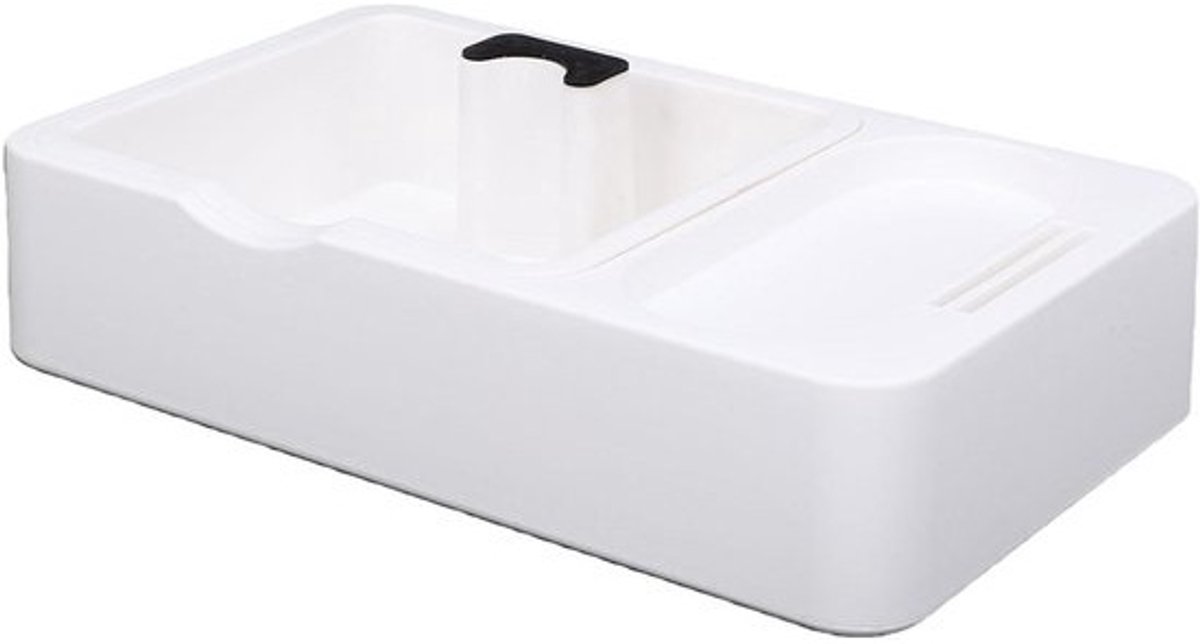 Koffie Tamper Station - Aanstampmat met Klopbox - Espresso Bereiden - Afneembare Klopbox - 15 x 25 cm - Wit