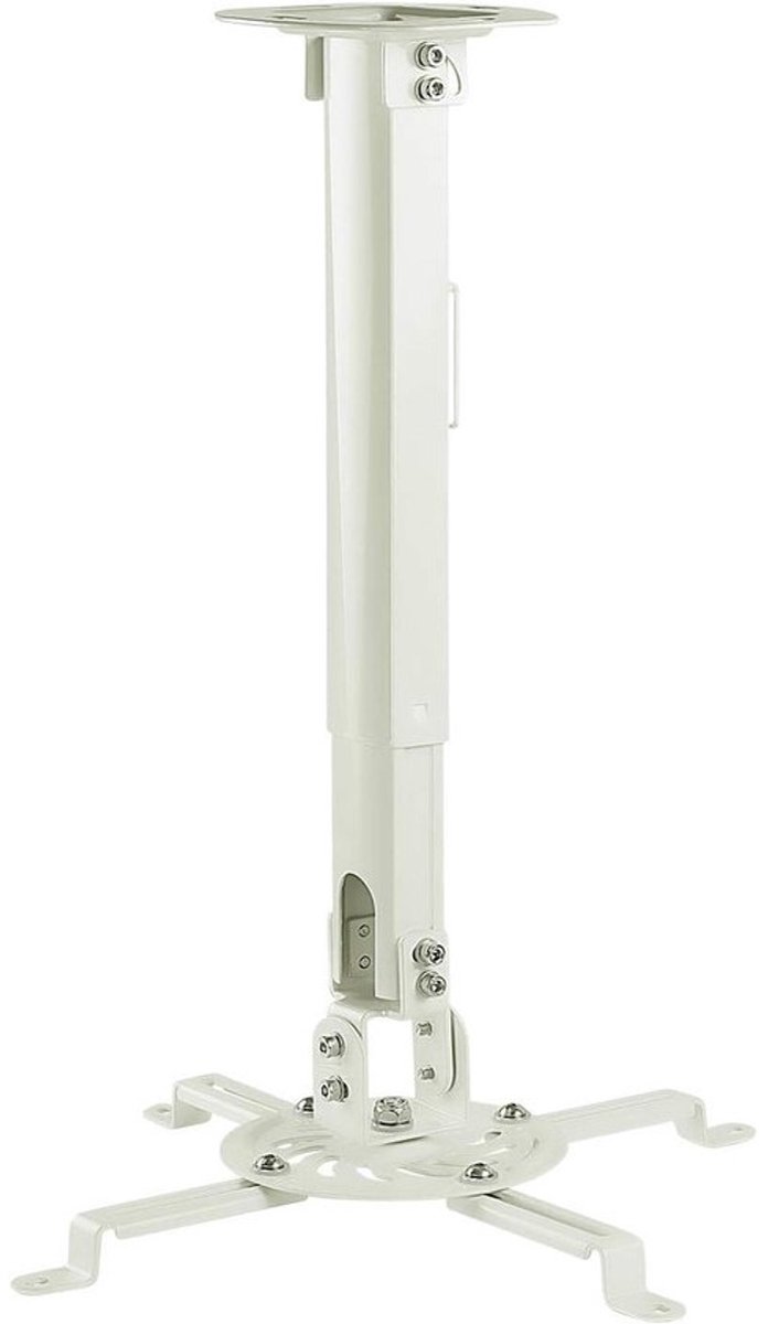 Plafondprojectorhouder - Universele standaard - Home cinema - In hoogte verstelbaar - Tot 135 kg - Wit