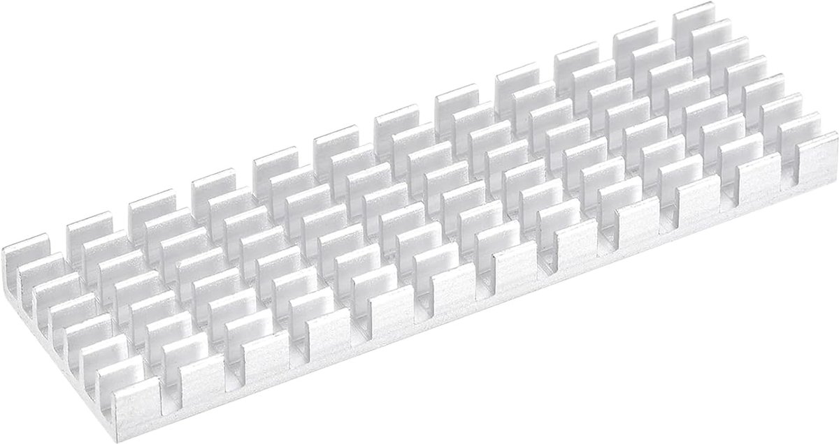 M.2 2280 nvme SSD koellichaam met thermische lagers, aluminium koellichaam voor PC, 70 x 22 x 6 mm, wit