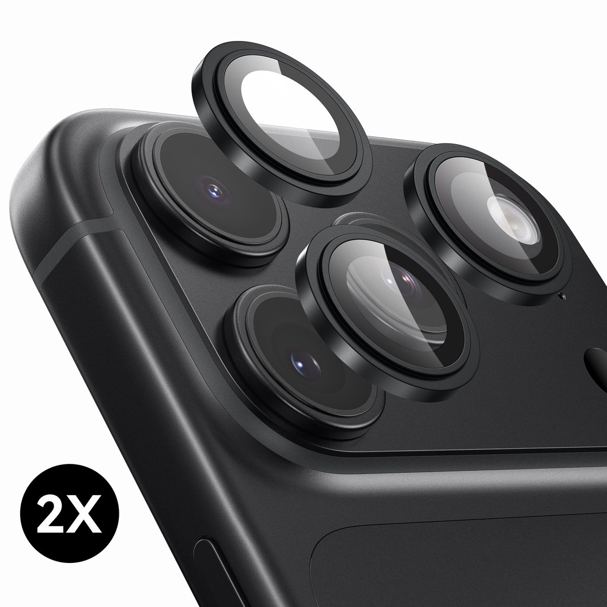 Camera protector geschikt voor iPhone 18 Pro / 18 Pro Max Camera Lens Screen Protector - Zwart - Screenprotector - 2 stuks - Camera Protector geschikt voor iPhone 18 Pro / iPhone 18 Pro Max Camera Protector - Gehard Glas