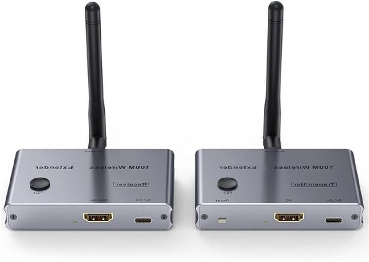 Draadloze Audio Zender - Videobelrankontvanger Kit - Draadloos Streamen - Lage Vertraging - 100m Bereik - Zwart