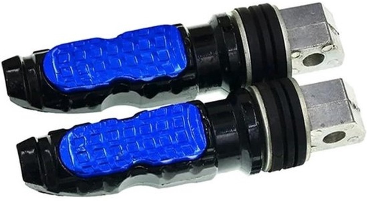 Motorfiets Voetsteunen - Achterpedalen Gevouwen - Comfortabel Rijden - Universele Pasvorm - 123 cm Lengte - Blauw