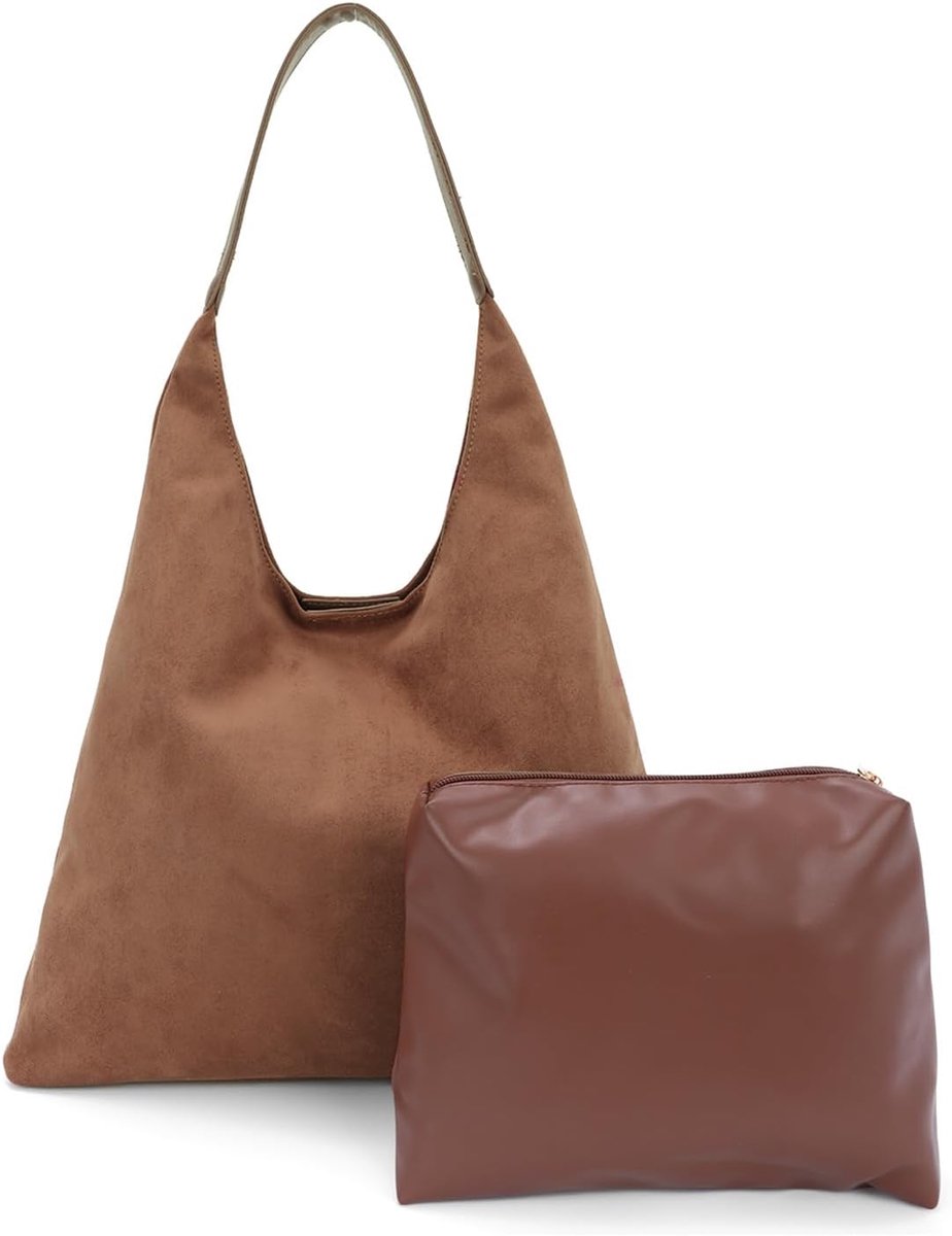 Tote tas voor vrouwen grote capaciteit - suede hobo schoudertas - slouch ontwerp - ideaal voor werk en reizen - ShopVlot