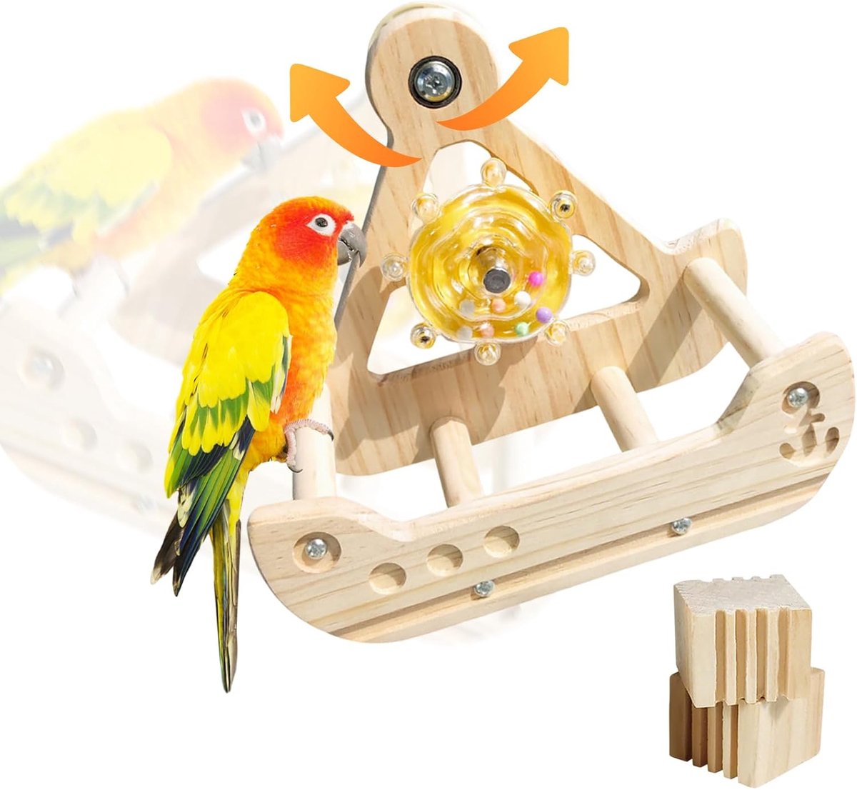 Speelgoed, houten papegaaienzitstokken, vogelkooi-accessoires, veilige houten constructie, voor parkieten, valkparkieten en kleine papegaaien, pro