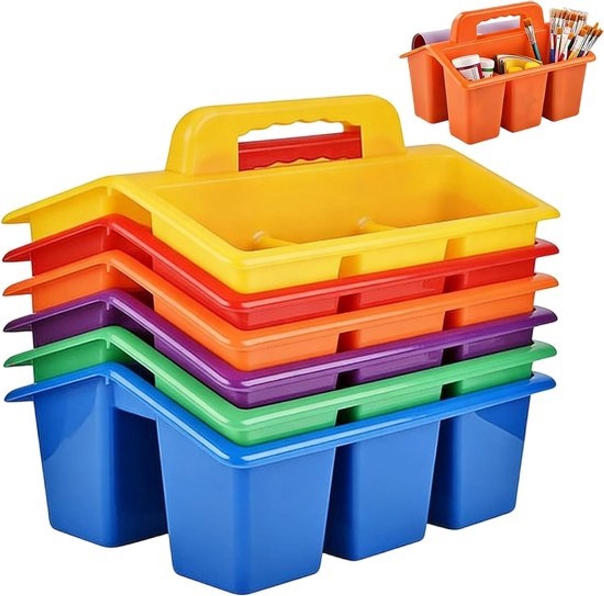 Bureau Opbergmand - Opbergmand Klaslokaal - Bureau Organisatie - Multifunctioneel Compartiment - 28x19x19 cm - Zes Kleuren