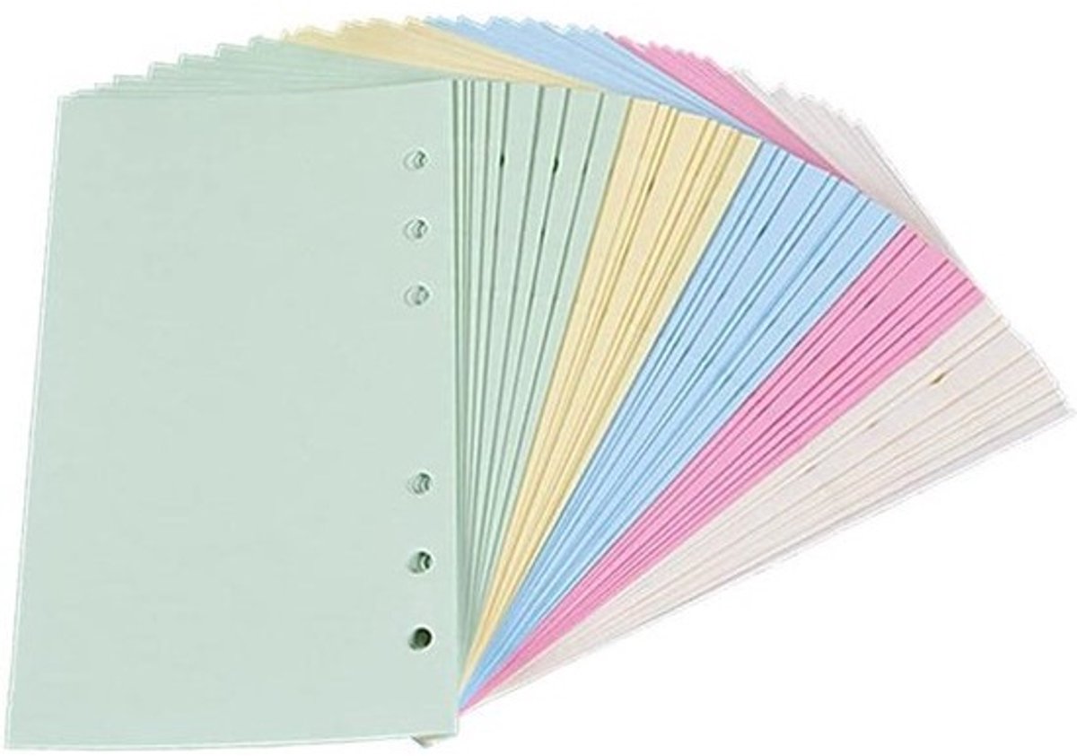 Kleurrijke Planner Vullingen - Losbladig Papier - Notities Maken - 6-Gat Gestanst - A5 A6 Formaat - 5 Kleuren