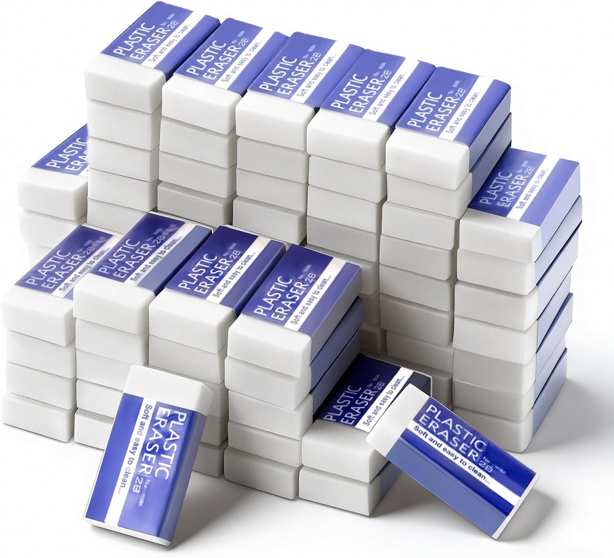 80 stuks gummetjes, zacht wit, kunststof, latexvrij, schoon, gemakkelijk uit te wissen gumset voor kinderen, kunstenaars, school, kantoor, klasse