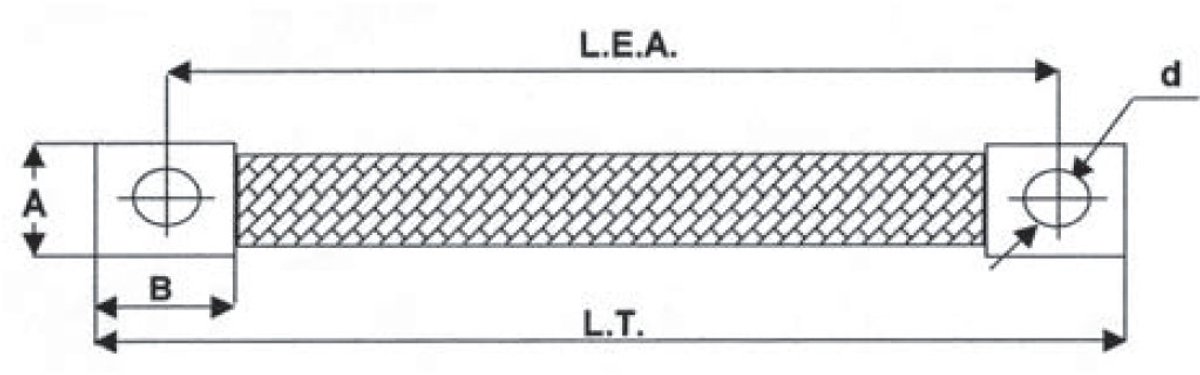 Intratec 100% Shopping Masseband, massakabel doorsnede: 50mm², lengte: 100mm aardingskabel van flexibel kopervlechtwerk Earth vlechten met gekrompen contacthulzen, 5 stuks