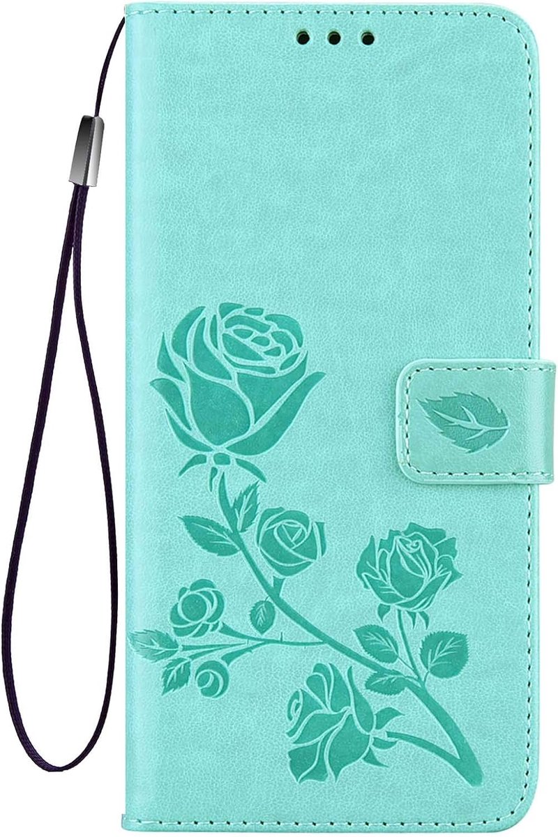 Hoesje for Xiaomi Poco X7 Pro 5G, Wallet PU/TPU Leather Phone Cover, Rose flower Embossed hoesje with [Card Slots] [Kickstand] [Magnetic Closure].