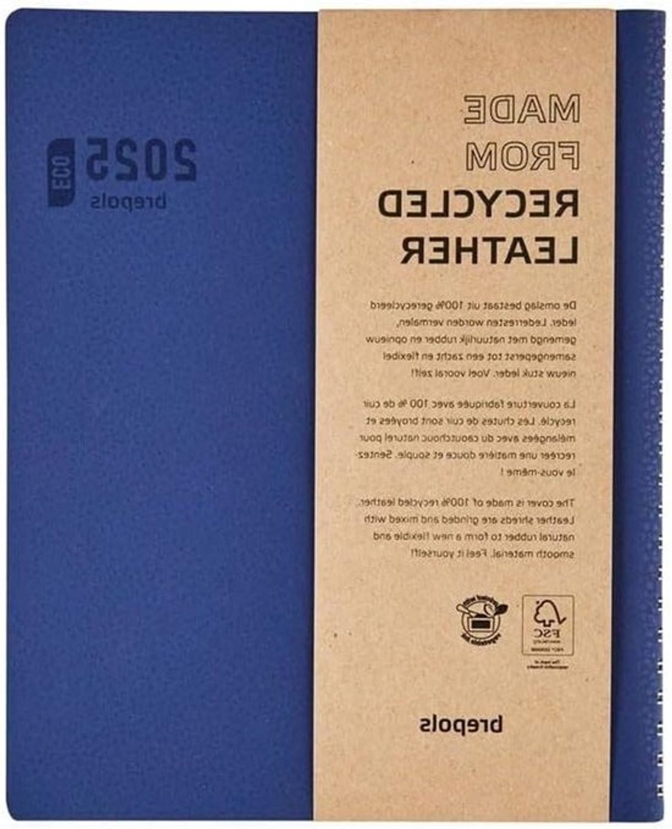 Weekkalender 2023 - Afsprakenplanner - Planning Maken - Recycled Leer - 17 x 22 cm - Blauw