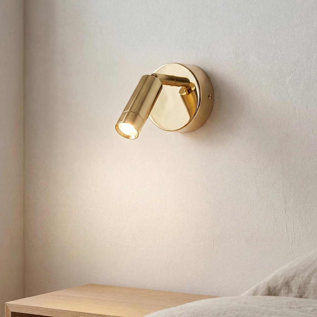 metaal in goud woonkamer slaapkamer kantoor H:11 cm 3 W met schakelaar flexibel verstelbaar elegante moderne wandlamp hal PASA