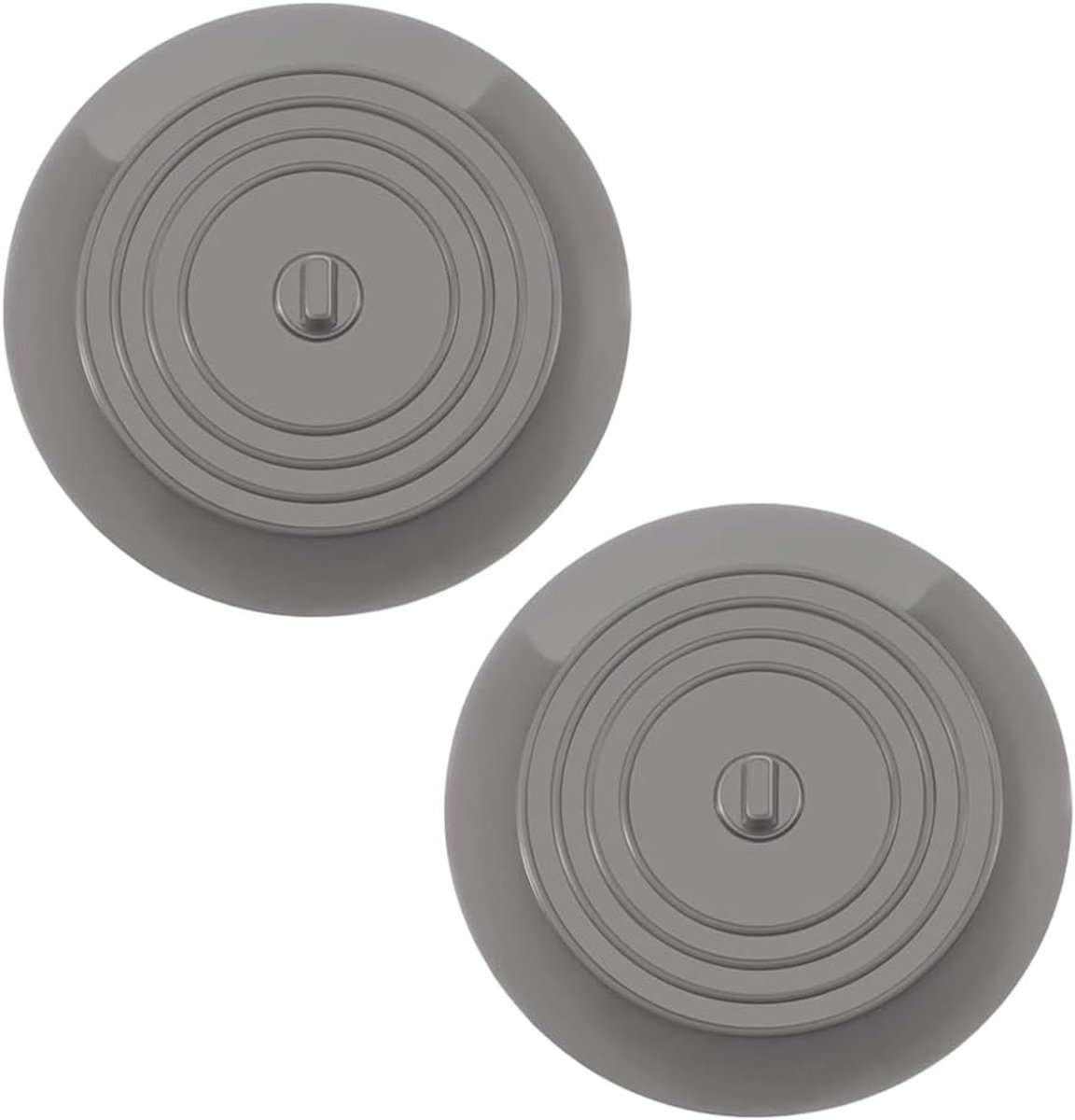 2 STUKS Siliconen Badstop - 15 cm Afvoerstop Badplug Wastafel Afdekking Universeel voor Keuken, Badkamer, Wasruimte (Grijs)